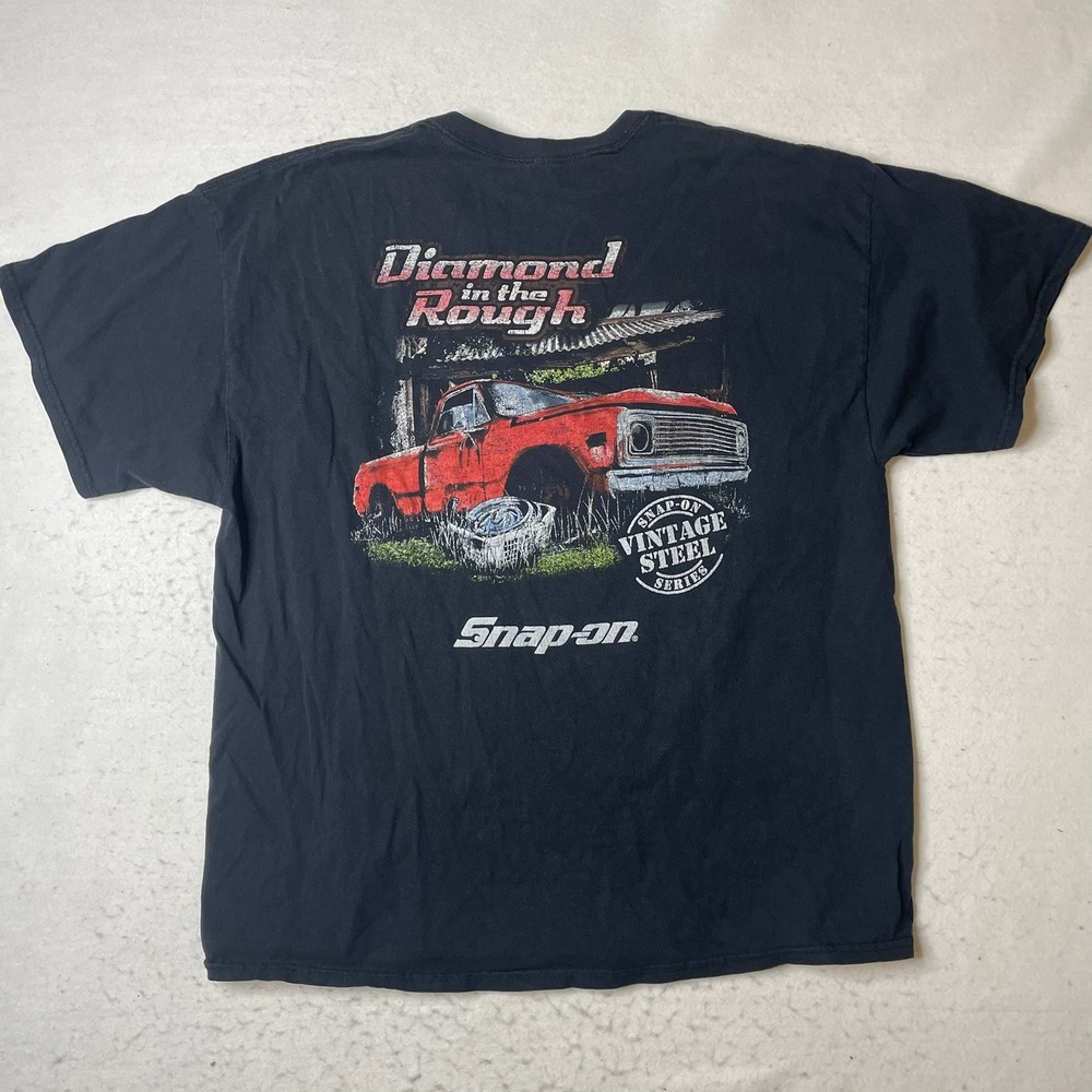 Snap on‎ Vintage Steel Series Red Truck Graphic T Shirt Black XXL